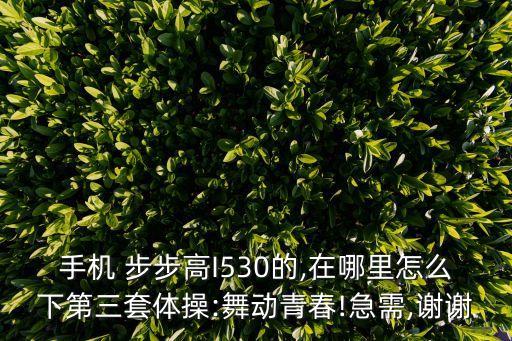 手机 步步高I530的,在哪里怎么下第三套体操:舞动青春!急需,谢谢