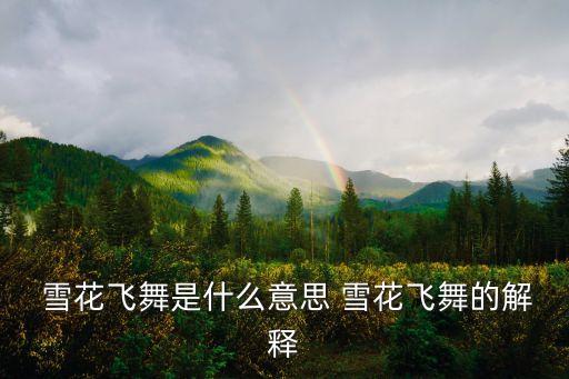  雪花飞舞是什么意思 雪花飞舞的解释