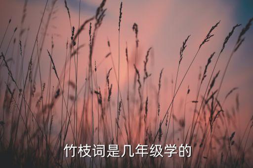  竹枝词是几年级学的