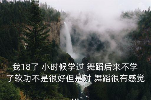 我18了 小时候学过 舞蹈后来不学了软功不是很好但是对 舞蹈很有感觉...