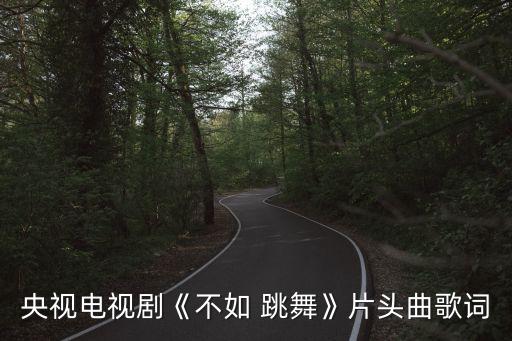 央视电视剧《不如 跳舞》片头曲歌词