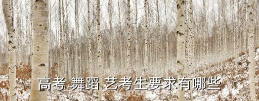 高考 舞蹈 艺考生要求有哪些