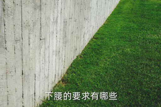  下腰的要求有哪些