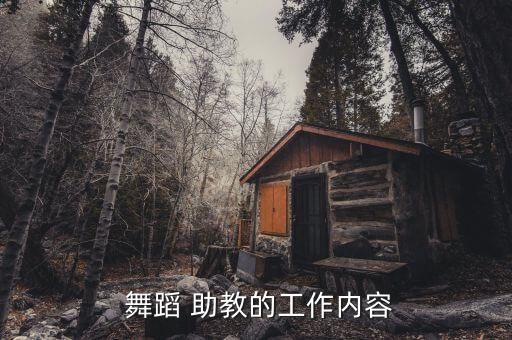  舞蹈 助教的工作内容