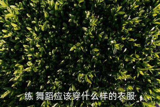 练 舞蹈应该穿什么样的衣服