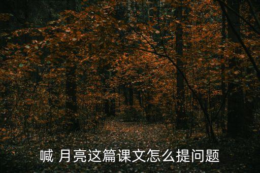 喊 月亮这篇课文怎么提问题