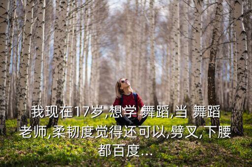 我现在17岁,想学 舞蹈,当 舞蹈老师,柔韧度觉得还可以,劈叉,下腰都百度...