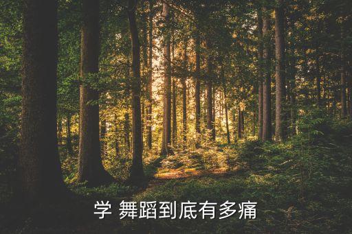 学 舞蹈到底有多痛
