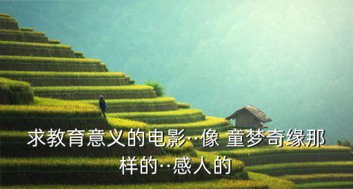 求教育意义的电影··像 童梦奇缘那样的··感人的
