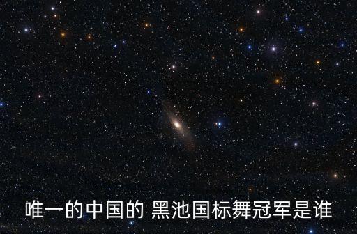 唯一的中国的 黑池国标舞冠军是谁