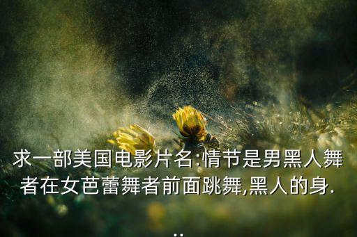 求一部美国电影片名:情节是男黑人舞者在女芭蕾舞者前面跳舞,黑人的身...