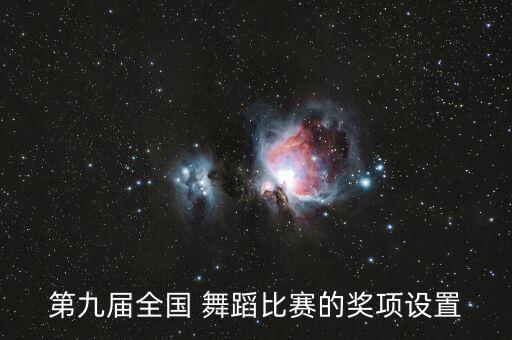 第九届全国 舞蹈比赛的奖项设置