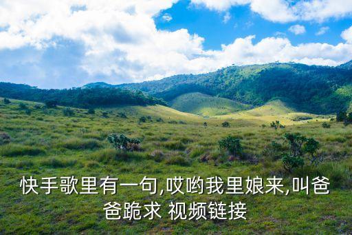 快手歌里有一句,哎哟我里娘来,叫爸爸跪求 视频链接