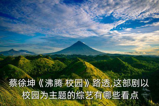 蔡徐坤《沸腾 校园》路透,这部剧以 校园为主题的综艺有哪些看点