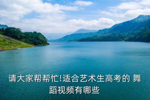 请大家帮帮忙!适合艺术生高考的 舞蹈视频有哪些