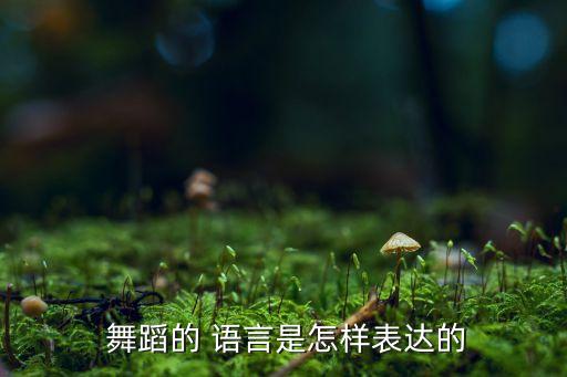  舞蹈的 语言是怎样表达的