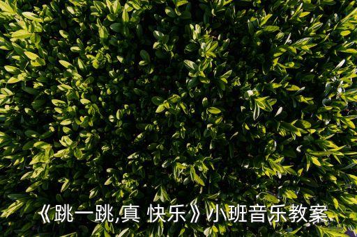 《跳一跳,真 快乐》小班音乐教案