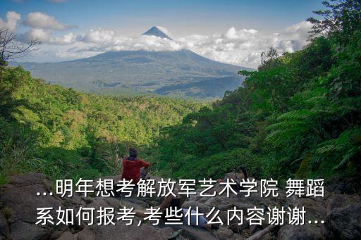 ...明年想考解放军艺术学院 舞蹈系如何报考,考些什么内容谢谢...