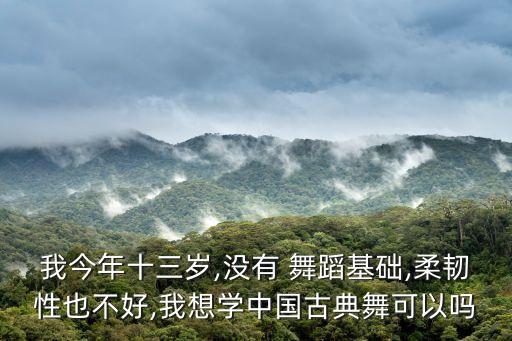 我今年十三岁,没有 舞蹈基础,柔韧性也不好,我想学中国古典舞可以吗