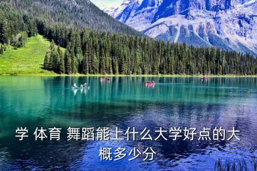 学 体育 舞蹈能上什么大学好点的大概多少分