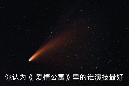 你认为《 爱情公寓》里的谁演技最好