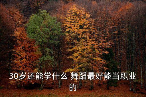 30岁还能学什么 舞蹈最好能当职业的