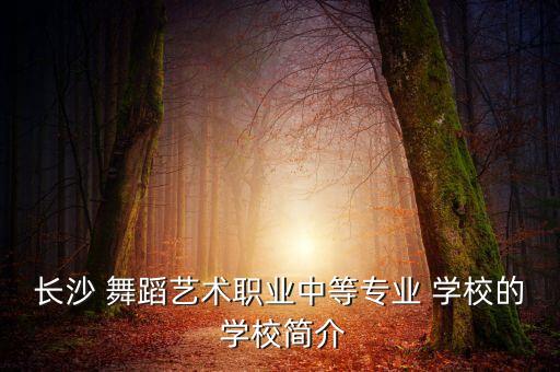 长沙 舞蹈艺术职业中等专业 学校的 学校简介