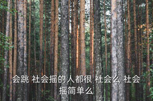 会跳 社会摇的人都很 社会么 社会摇简单么