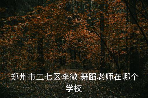  郑州市二七区李微 舞蹈老师在哪个学校