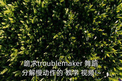 跪求troublemaker 舞蹈 分解慢动作的 教学 视频!~