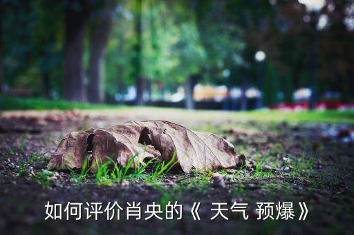 如何评价肖央的《 天气 预爆》
