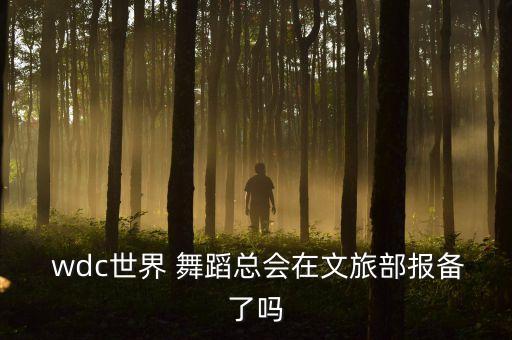  wdc世界 舞蹈总会在文旅部报备了吗