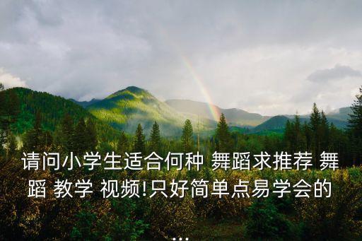 请问小学生适合何种 舞蹈求推荐 舞蹈 教学 视频!只好简单点易学会的...