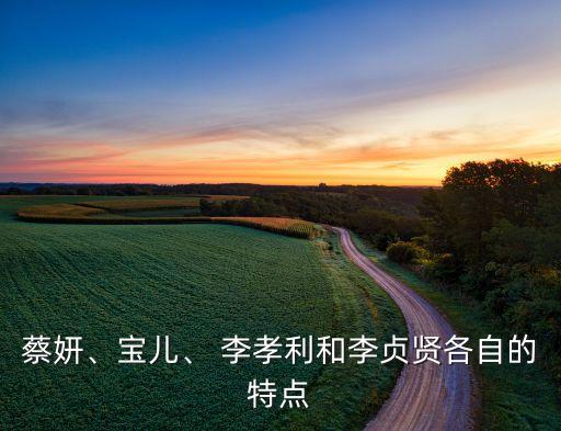 蔡妍、宝儿、 李孝利和李贞贤各自的特点