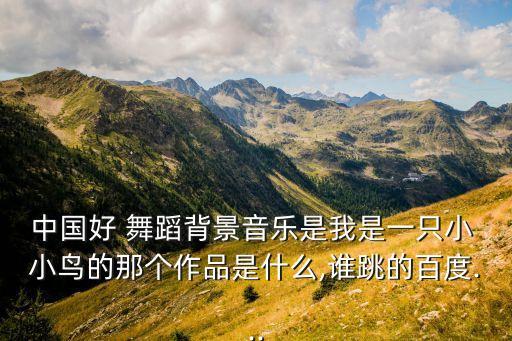 中国好 舞蹈背景音乐是我是一只小 小鸟的那个作品是什么,谁跳的百度...