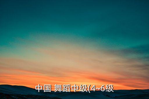 中国 舞蹈中级(4~6级