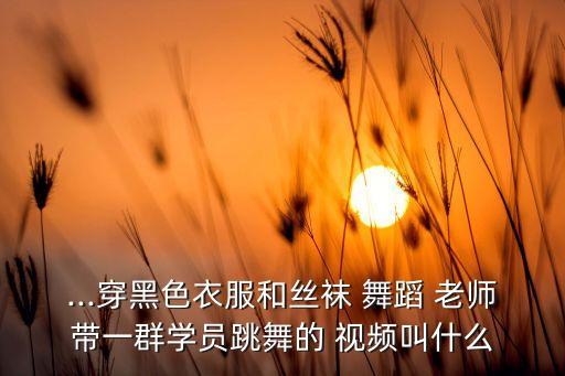 ...穿黑色衣服和丝袜 舞蹈 老师带一群学员跳舞的 视频叫什么