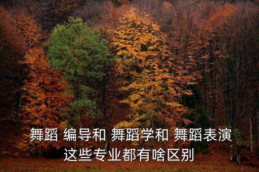  舞蹈 编导和 舞蹈学和 舞蹈表演这些专业都有啥区别
