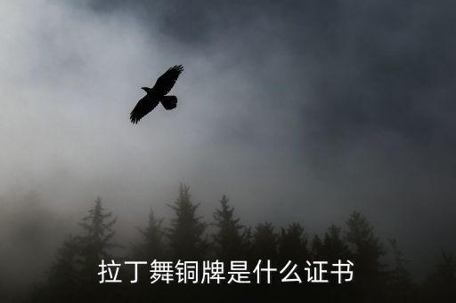 拉丁舞铜牌是什么证书