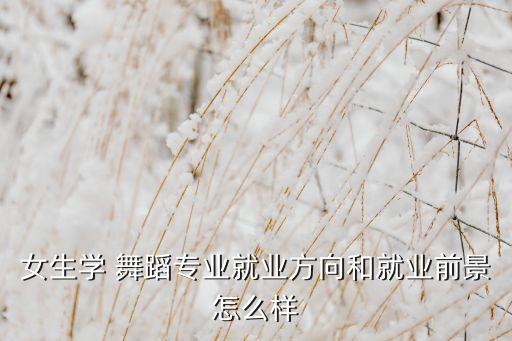 读舞蹈职业怎么样,舞蹈专业毕业生就业前景不错