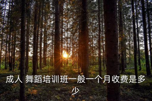 成人 舞蹈培训班一般一个月收费是多少