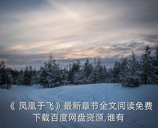 《 凤凰于飞》最新章节全文阅读免费下载百度网盘资源,谁有