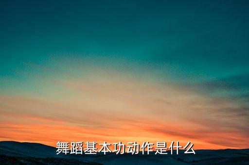  舞蹈基本功动作是什么