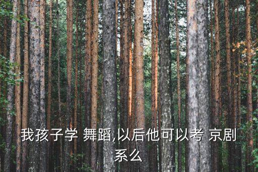 我孩子学 舞蹈,以后他可以考 京剧系么