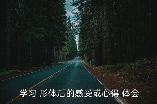  学习 形体后的感受或心得 体会