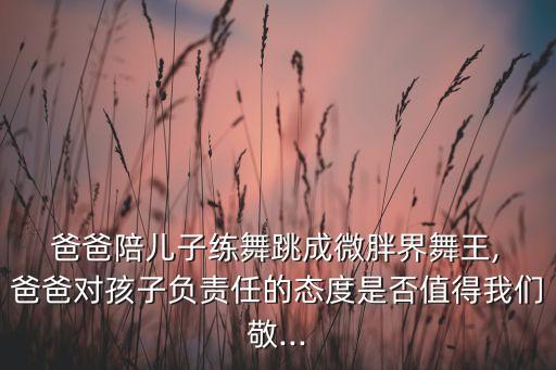  爸爸陪儿子练舞跳成微胖界舞王, 爸爸对孩子负责任的态度是否值得我们敬...