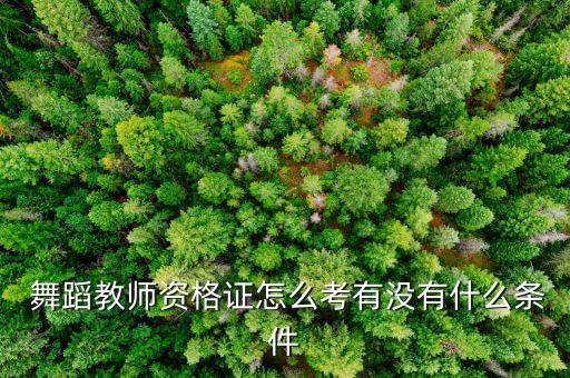  舞蹈教师资格证怎么考有没有什么条件