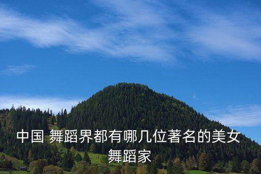 中国 舞蹈界都有哪几位著名的美女 舞蹈家