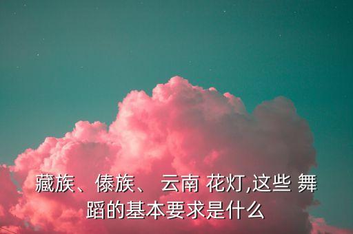 藏族、傣族、 云南 花灯,这些 舞蹈的基本要求是什么