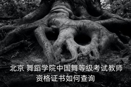  北京 舞蹈学院中国舞等级考试教师资格证书如何查询